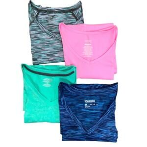 Bundle of 4 Short Sleeve Athletic T-Shirts Tek Gear Danskin BCG Reebok Medium